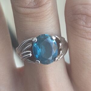 Blue Topaz Silver Cocktail Ring